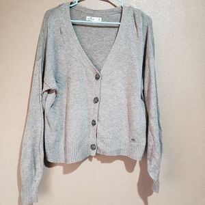 Hollister Crop-Top Cardigan M Gray